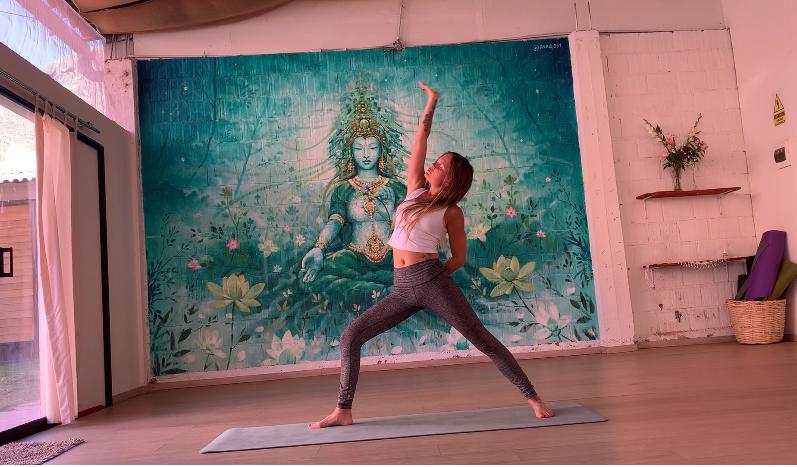 Yoga practice in serene setting