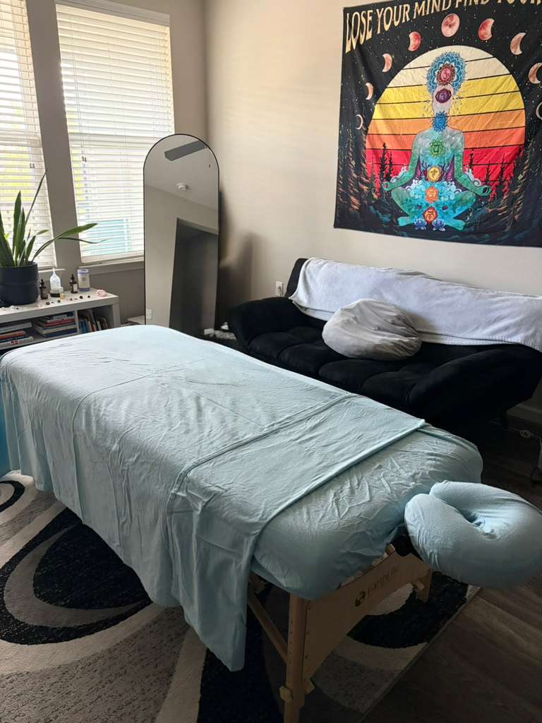 Serene massage therapy room