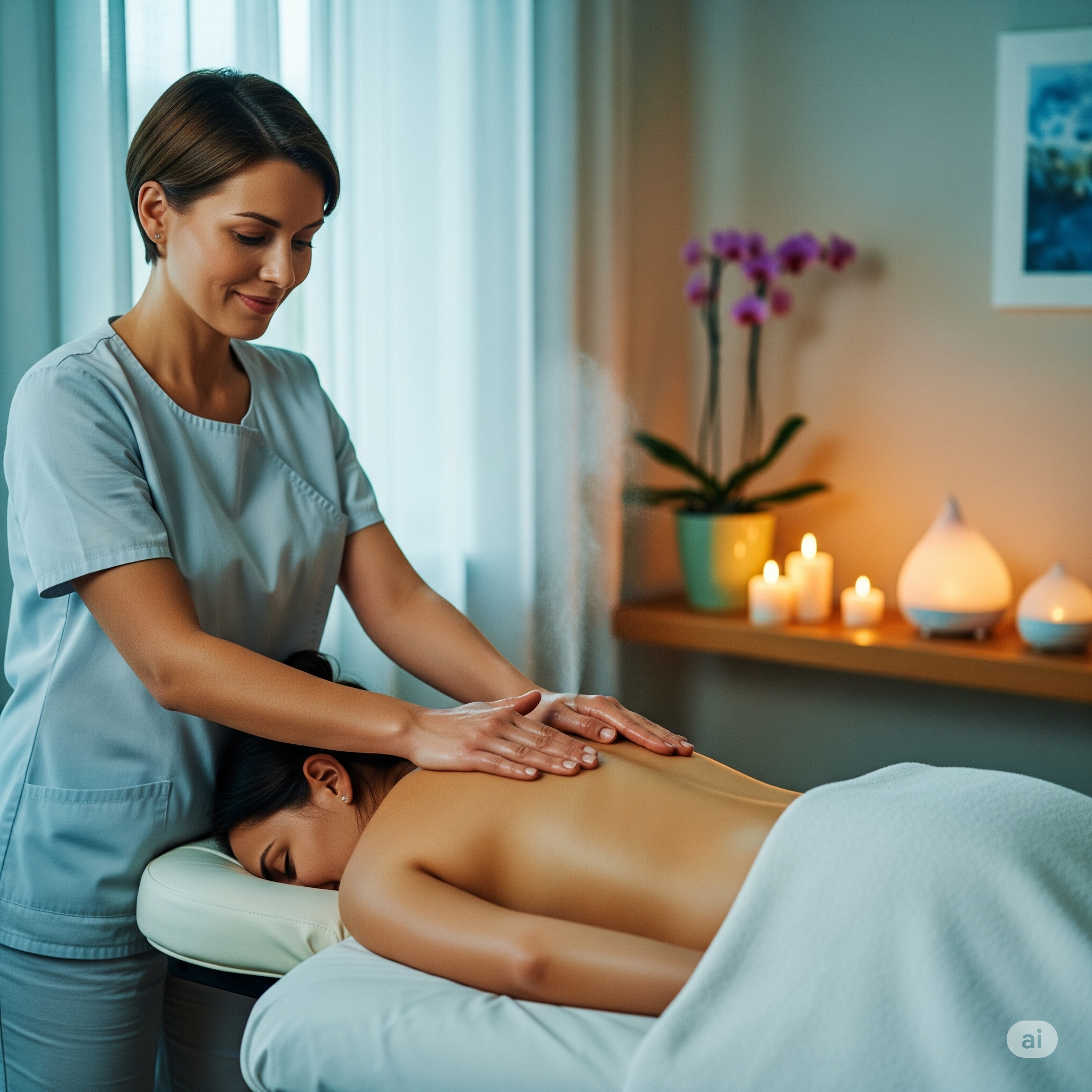 Relaxing massage therapy session for healing and wellness